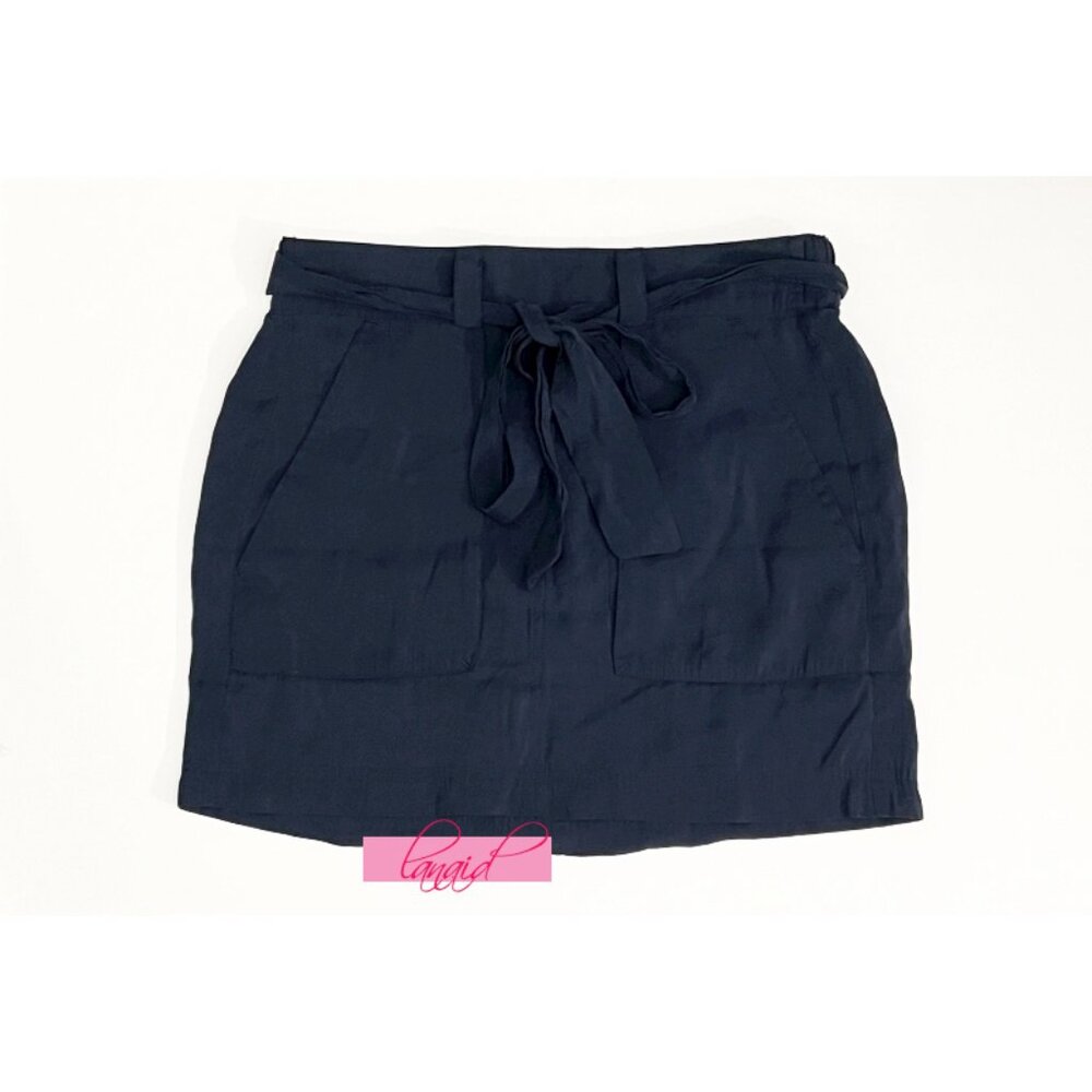 Old Navy Tie-Belt Soft Skirt Midnight River Distressed Cargo Utility Belted Mini - Picture 6 of 10